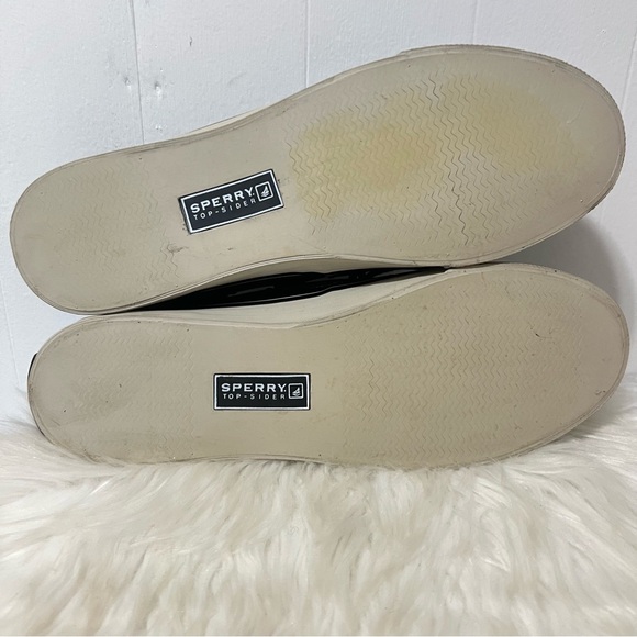 Sperry Top Siders Black Patent Glossy Boat Shoes Coastal Nautical Size 10 - Picture 11 of 13